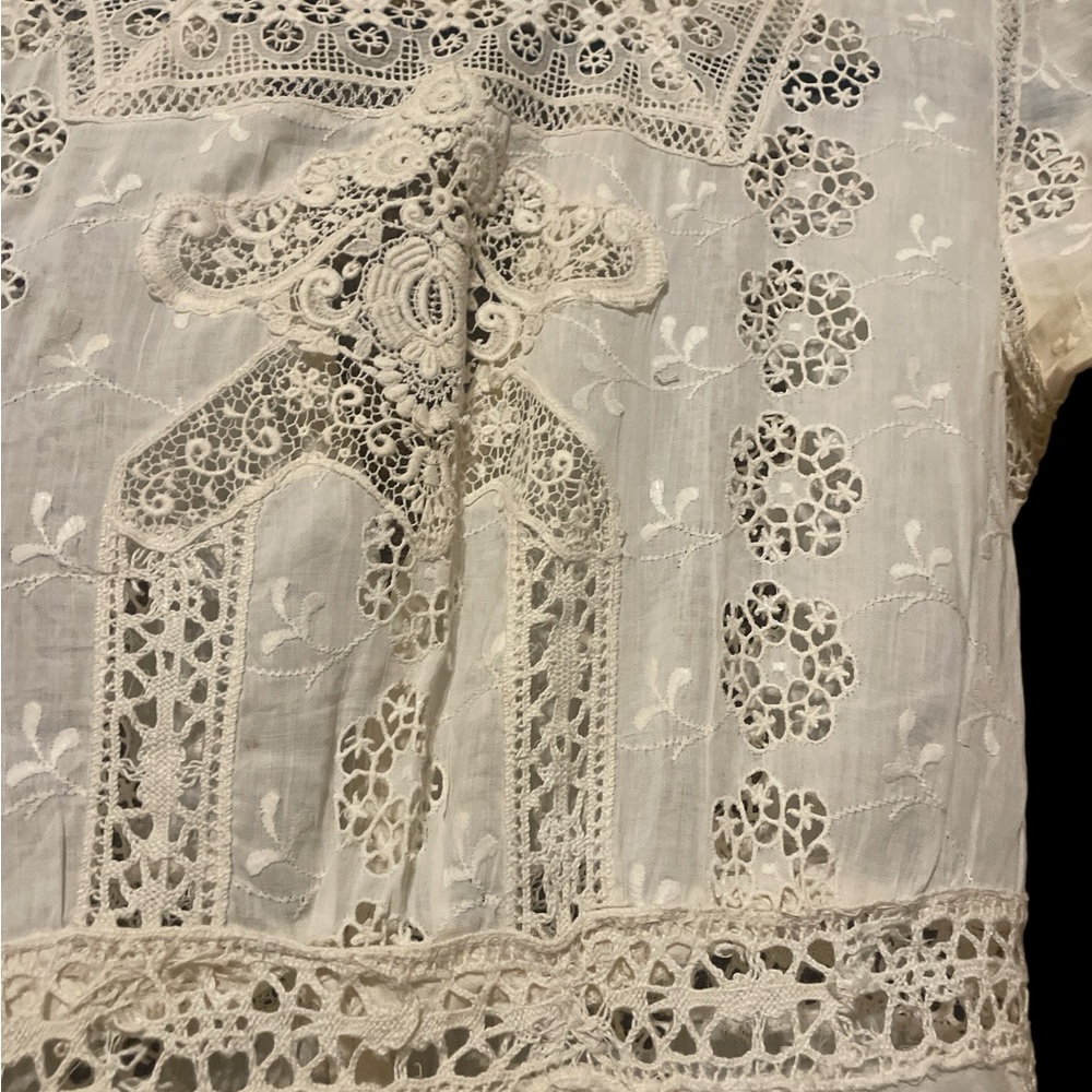 linen vintage crochet dress, no tags nor size - Picture 6 of 10